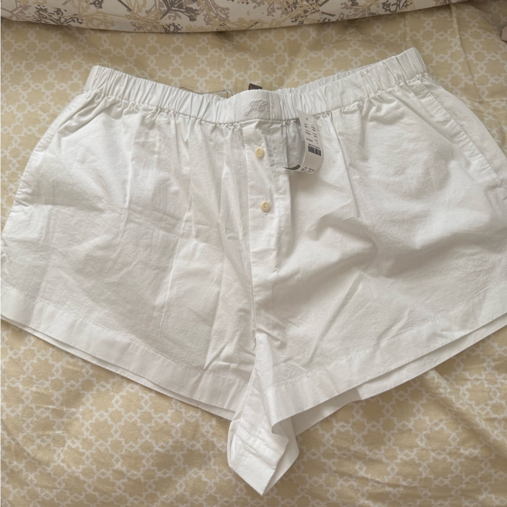 SOLD J. Crew White Poplin Boxer Shorts